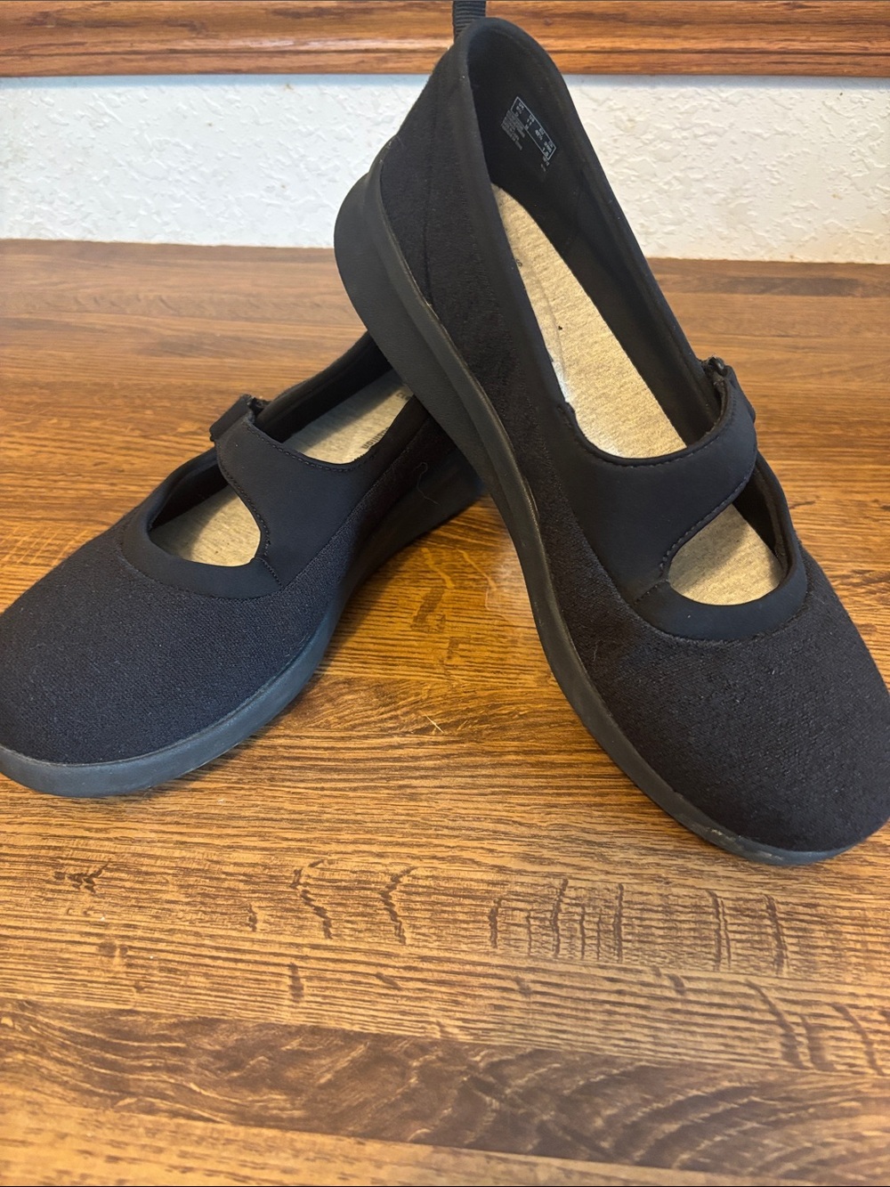 Clarks Black Mary Jane Slip-On Flats